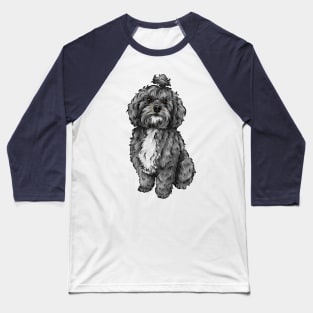 Cute Lhasapoo Dog | Lhasa Apso and Poodle Cross Baseball T-Shirt